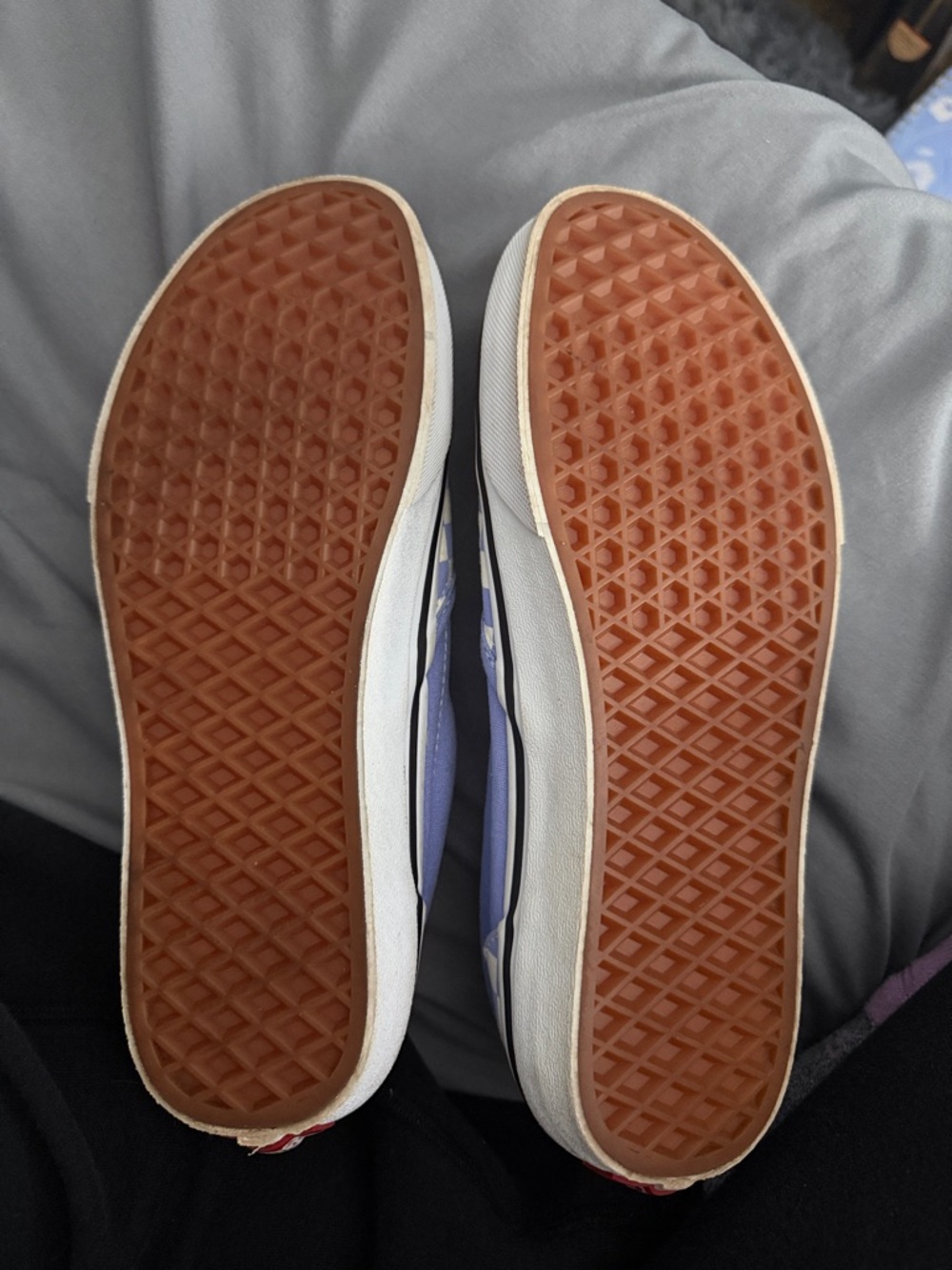 Vans Big Kids Classic Slip-On Checkerboard in Lavender and White - Picture 3 of 5